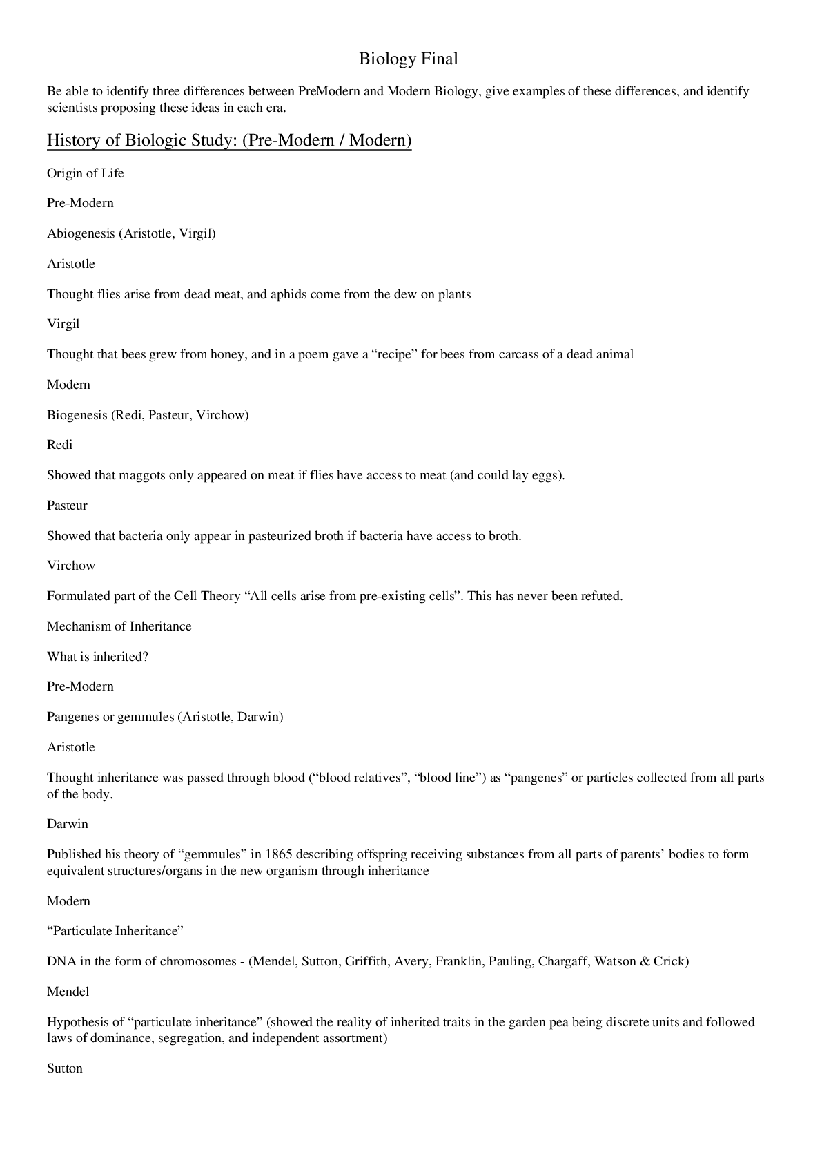 Preview image for Introduction to Biology 197 - Final Exam Review